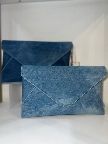 Denim clutch