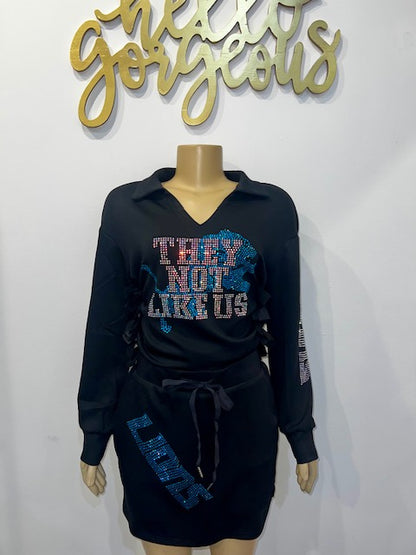 Lions 2 piece Bling skirt set